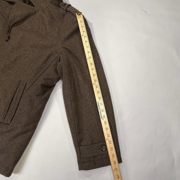 Michael Kors Peacoat Mens XL Brown Wool Blend Button Up Lined Jacket Preppy - Picture 15 of 15